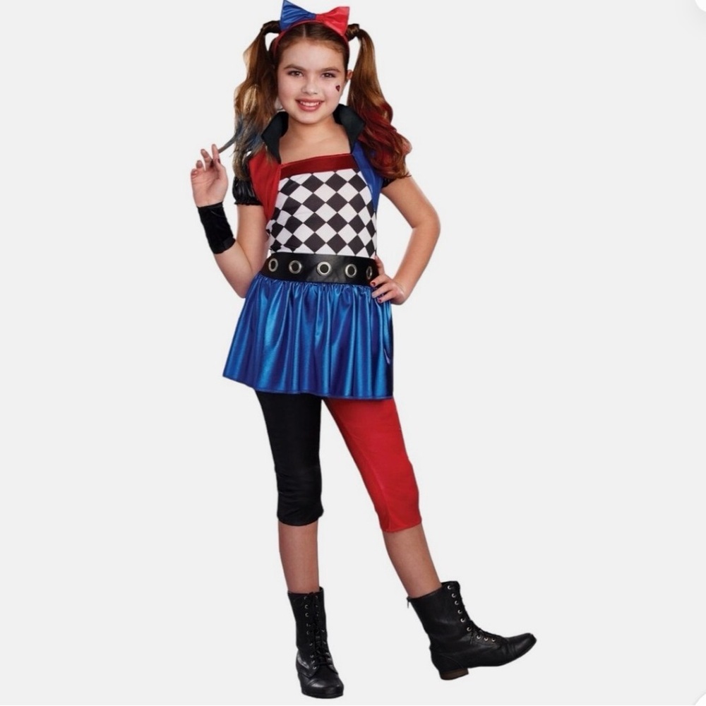 Way To Celebrate Dress Up Harley Quinn Stretchy Costume Size L (10-12)